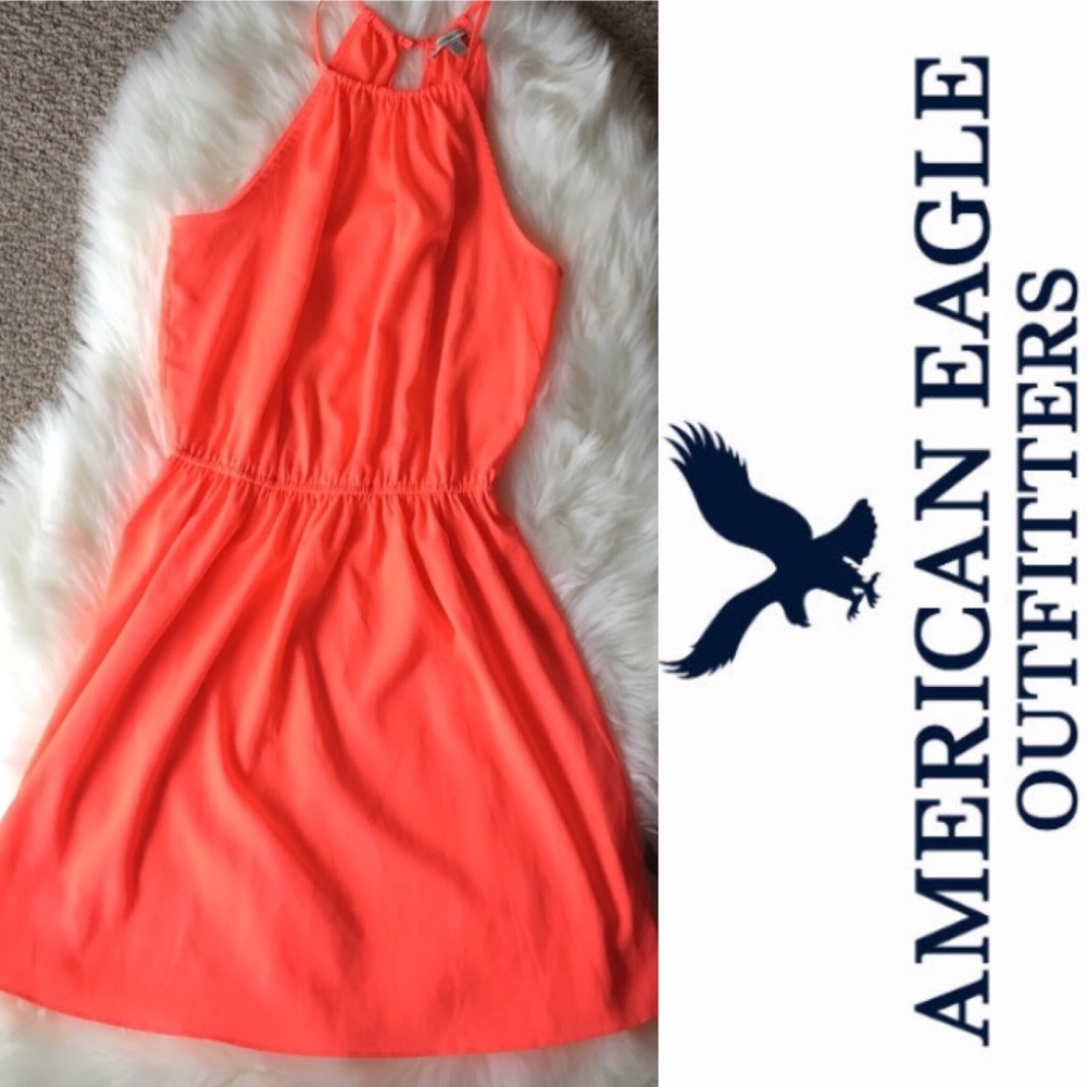 American Eagle Neon Orange Mini Dress